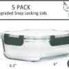 M MCIRCO 5Packs 36 Oz Glass Meal Prep Containers with Snap Locking Lids Glass