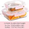 71-4johC9AL._AC_SY450_.jpg C CREST 10 Pack Glass Meal Prep Containers Food Storage Containers