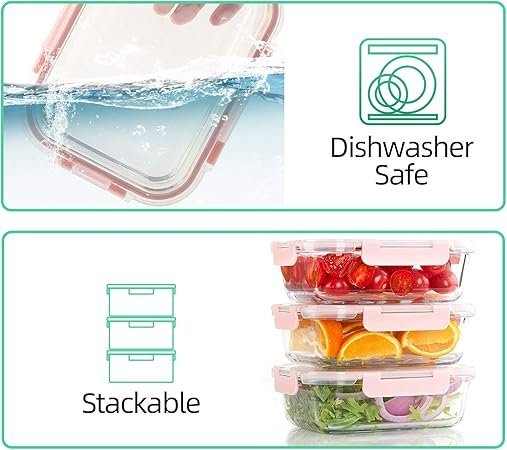 71d9PBdopL._AC_SY450_.jpg C CREST 10 Pack Glass Meal Prep Containers Food Storage Containers