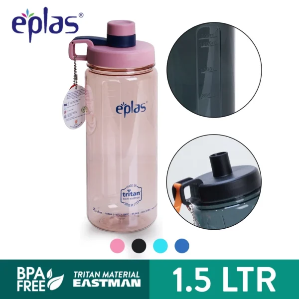 eplas BPA Free Portable Big Volume Elegant Drinking Water Bottle Tumbler 1500ml