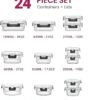 FineDine 24 Piece Glass Storage Containers with Lids Leak Proof